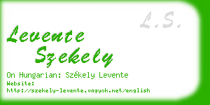 levente szekely business card